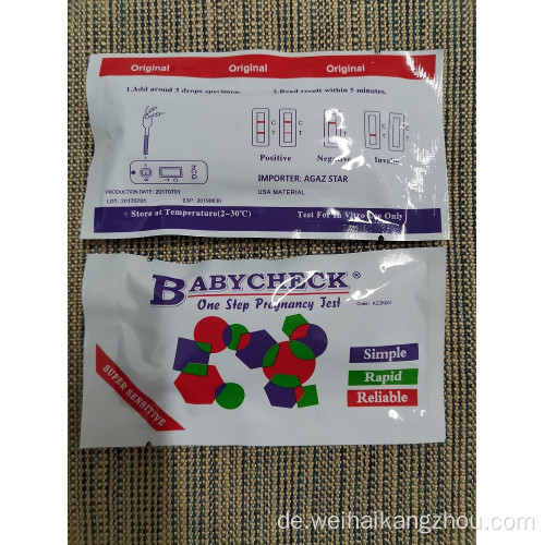 Schwangerschaft HCG -Testkassette Rapid Test Kit